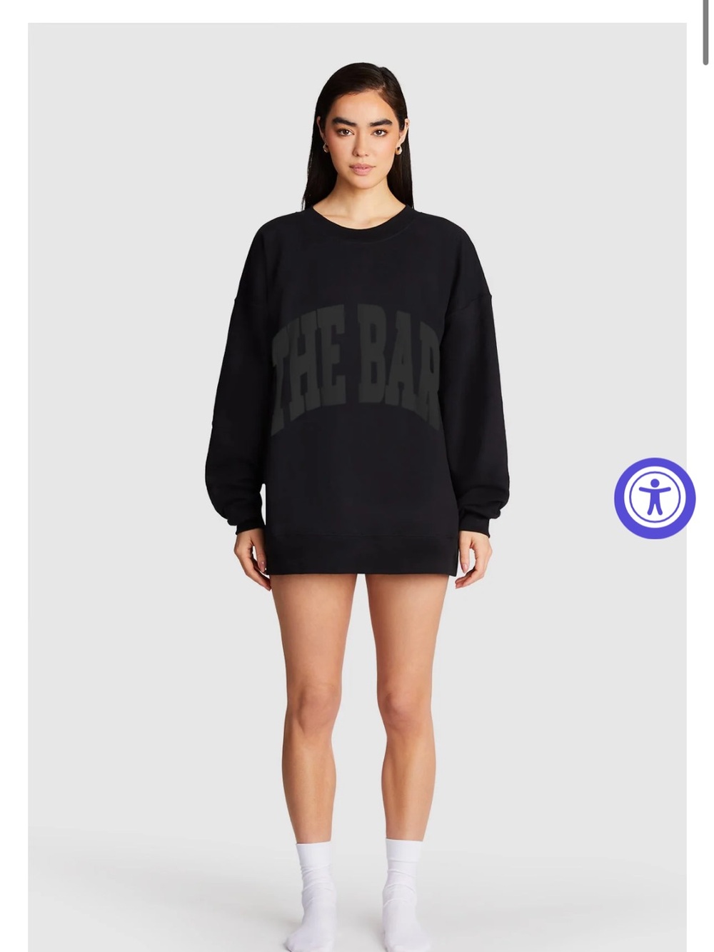 The Bar Black Oversized Crewneck Sweatshirt
